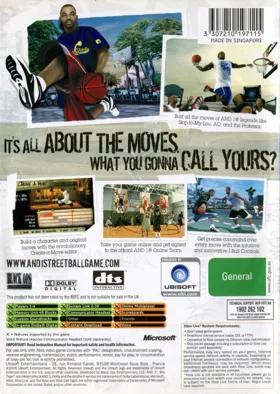 AND 1 Streetball box cover back